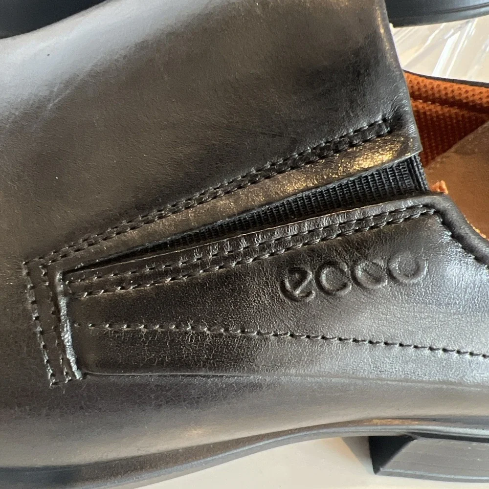 Ecco Black Leather Slip-On Oxford Loafer Shoes Euro 44 | Men's US 10-10.5
